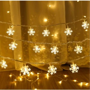 Kar Tanesi Ip LED Yılbaşı Aydınlatma 2 Metre Pilli Işık