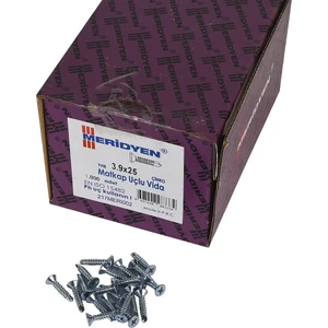 3.9 x 25 mm Meridyen Yhb Matkap Uçlu Vida 1000 Adet