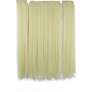 Eva Peruk 250 gr 70 cm Düz Fiber Yarımay Set Platin