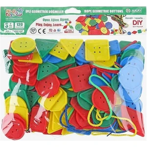 Hi-Q Toys Ipli Geometrik Düğmeler Poşetli