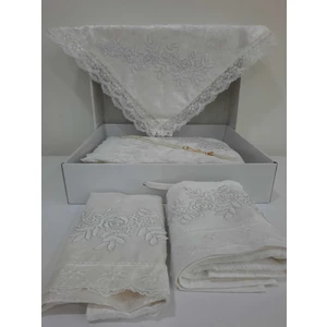 Lamazi Home Lamazihome 5 Parça Krem Seccade Seti Bohça Çeyiz Nişan Gelin Seccade Takımı