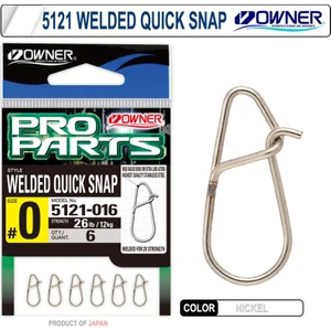 5121-006 Welded Quick Snap 20 Lb / 9 kg Klips Size: 00 6'lı Paket