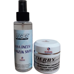 Gri Oto Döşeme Deri Çatlak Giderici Dolgu Tamir Macunu ve Ucc Boya Öncesi Temizlik Sıvısı