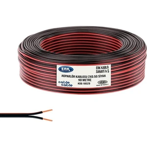 Cable Cable Hoparlör Kablosu Kordon 2 x 0.5 mm x 50 M Siyah