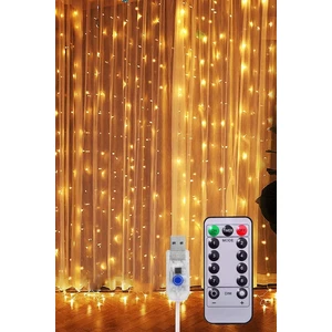 Perde Led 8 Fonksiyonlu USB Adaptör Kancalı 3 x 3 mt