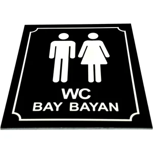 Se-Dizayn Wc Tuvalet Tabelası Bay Bayan Yönlendirme Levhası 10 cm x 12 cm