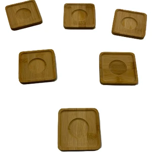 6 Lı  Bambu Bardak Altlığı