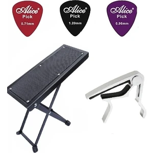 Dadi Gitar Ayak Sehpası ( Footstool ) + Kapo  + 3 Adet Pena