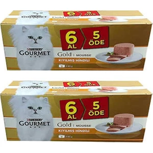 Gold 2 Kutu(12 Adet) Kıyılmış Hindili Kedi Konserve 85 gr
