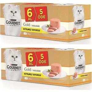 Gold 2 Kutu(12 Adet) Kıyılmış Tavuklu Kedi Konserve 85 gr
