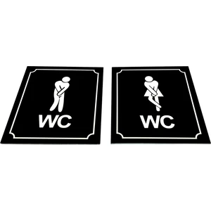 Se-Dizayn Wc Tabelası Bay Bayan Takım (2 Adet) Yönlendirme 10 cm x 12 cm