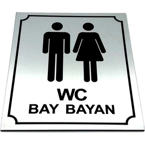 Se-Dizayn Wc Tuvalet Tabelası Bay Bayan, Yönlendirme Levhası 10 cm x 12 cm
