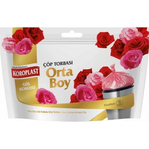 Orta Boy Gül Kokulu Çöp Torbası 15 Li