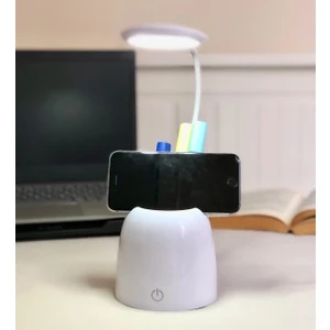 Şarjlı Kalemlikli Telefon Tutuculu LED Masa Lambası