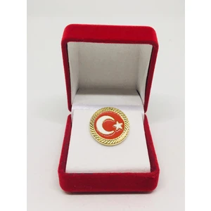 Merit Collection Yuvarlak Türk Bayrağı Yaka Rozeti