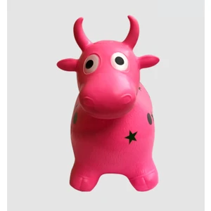 Azaklı Plastop Şişme Zıp Zıp & Jimlastik Hayvanı İnek + Şişirme Pompası