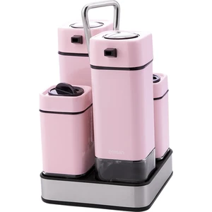 Plaza Yağlık Sirkelik Tuzluk Biberlik Seti Baby Pink