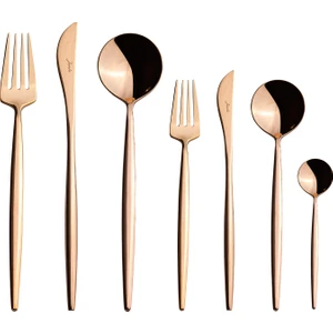 9000 Titanyum Bronz 84 Parça 12 Kişilik Çatal Kaşık Bıçak Seti