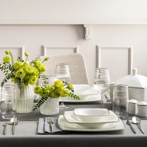Fine Pearl Neklus 62 Parça 12 Kişilik Kare İnci Yemek Takımı