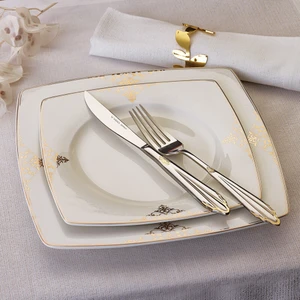 Melina Fine Cream 60 Parça 12 Kişilik Kare Yemek Takımı