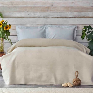 Karaca Home Remas Bej Çift Kişilik Softline Battaniye