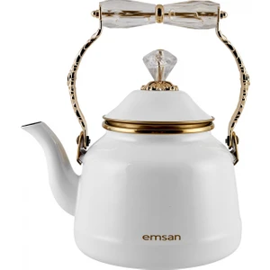 Troy Vintage İndüksiyon Tabanlı Beyaz Kettle
