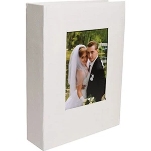 200'LÜK Deri 10x15cm Pencereli Beyaz Fotoğraf Albümü
