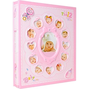 240'LIK 10x15cm. Kız Bebek Pembe Fotoğraf Albümü