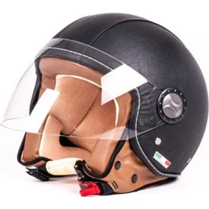Kask  Sw 701 Dr Fiber Yarım Camlı Der Kaplı  - Siyah