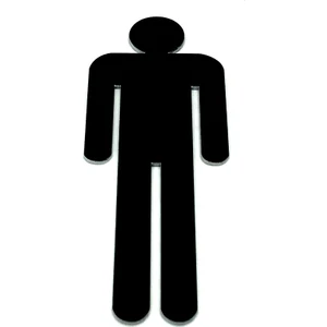Se-Dizayn Wc Tuvalet Işareti Bay, Kapı Yönlendirme Levhası 15 cm x 5,5 cm