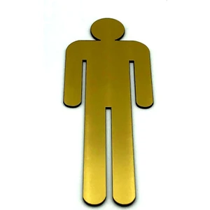 Se-Dizayn Wc Tuvalet Işareti Bay, Kapı Yönlendirme Levhası 15 cm x 5,5 cm