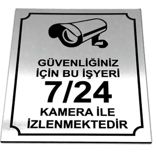 7/24 Kamera İzleme Tabelası 10x12 cm Dayanıklı Rezopal Malzeme