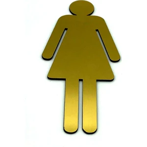 Se-Dizayn Wc Tuvalet Işareti Bayan, Kapı Yönlendirme Levhası 15 cm x 6,5 cm