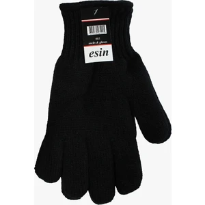 Erkek Yün Triko Çift Kat Eldiven Siyah