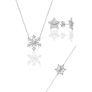 Söğütlü Silver Gümüş Rodyumlu Kartanesi Modeli Üçlü Set