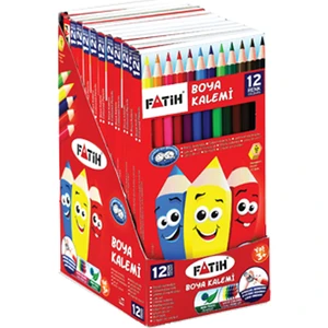 Kuru Boya 12'li Karton Kutu Renkli Kalem Seti Çocuklar İçin Eğlenceli Boyama