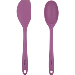 Vişne Renkli Silikon Büyük Kaşık ve Spatula Seti