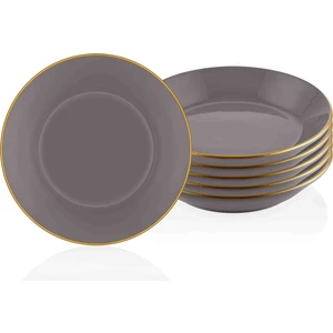 The Mia Basic Yemek Tabağı 6'lı Set Gri - 20 cm