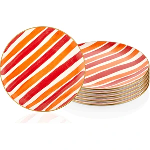 The Mia Fez Servis Tabağı 6lı Set - 26 cm Kırmızı