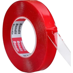 Silikonlu Çift Taraflı Akrilik Şeffaf Bant 10 mm x 5 m 5 Adet