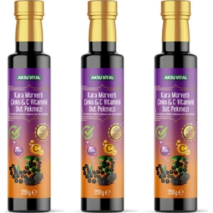 Aksu Vital Kara Mürverli Çinko & C Vitaminli Dut Pekmezi 350 gr x 3 Adet