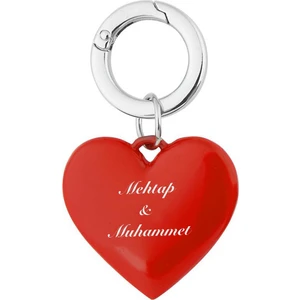 İsme Kişiye Özel Kırmızı Kalpli Unisex Anahtarlık