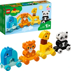 DUPLO® İlk Hayvan Trenim 10955 - 18 Ay ve Üzeri Çocuklar İçin Fil; Kaplan; Zürafa ve Panda İçeren Eğitici Oyuncak Yapım Seti (15 Parça)