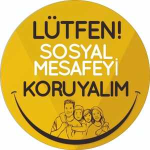 İndirim Mağazası Sosyal Mesafe Sticker Yuvarlak Yapışkanlı Yer Folyosu