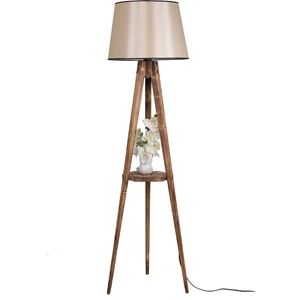 Sehbalı Tripod Yanık Lambader Pramit 15-3 Abajurlu