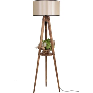 Sehbalı Tripod Yanık Lambader Silindir 15-3 Abajurlu