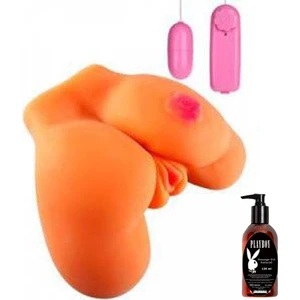 Joshua Doll Ass Dövmeli Mastürbatör Melez Titreşimli ve Playboy Masaj Yağı