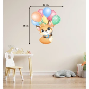 Sevimli Uçan Balonlu Kedi Sticker