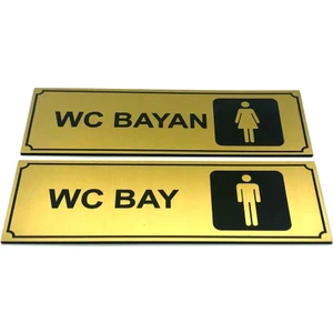 Se-Dizayn Wc Tuvalet Tabelası Bayan Bay Takım 2'li  5 cm x 15 cm