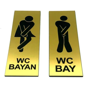 Se-Dizayn Wc Tuvalet Tabelası Bayan Bay Takım 2'li 5 cm x 15 cm